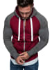 Amaci&Sons Sweatjacke EL CAJON in Bordeaux/Anthrazit