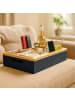 relaxdays Couchbar in Schwarz/ Natur - (B)40 x (H)8 x (T)26 cm
