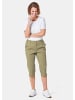 GOLDNER Kurzgröße:  Kurze Caprihose aus Satin mit Stretch in schilf