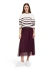 BETTY & CO Midirock mit Plissee in Dark Aubergine