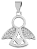 Adeliás Damen Anhänger – Herzanhänger aus 925 Silber mit Zirkonia in silber
