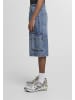 Urban Classics Jeans Shorts in mid deep blue washed