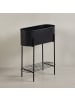 KADIMA DESIGN Pflanzgefäß Metall 51x65x22 cm Pflanzkübel mit Gestell und