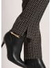 MADELEINE Bootcut-Hose mit Allover-Print in schwarz / cappuccino