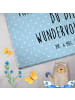Mr. & Mrs. Panda Gästehandtuch Bären mit Blumenkranz mit Spruch in Blau Pastell