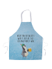 Mr. & Mrs. Panda Kochschürze Pinguin Bier mit Spruch in Eisblau