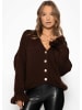 SASSYCLASSY Cardigan mit Volants in Braun