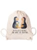Mr. & Mrs. Panda Baumwolltasche Pinguin Pärchen mit Spruch in Creme