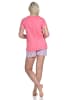 NORMANN Shorty kurzarm Schlafanzug floralem print - 74452 in pink
