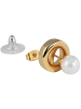 Adeliás Damen Ohrringe – Ohrstecker aus Edelstahl mit Perle in gold