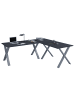 VCM  X Schreibtisch Eckschreibtisch L Form 190x190x80 in Silber / Anthrazit