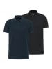 Mustang Poloshirt 2er Pack in Schwarz/Dunkelblau