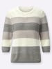WITT WEIDEN Pullover in steingrau-ecru-geringelt