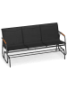 COSTWAY Gartenbank Schaukelbank 3-Sitzer in Schwarz
