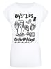 F4NT4STIC Extended Shoulder T-Shirt Oysters And Champagne Summer in weiß