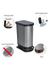 Rotho Paso Mülleimer 50l mit Deckel, Kunststoff (PP) in Carbon metallic