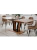 Furn.Design Esstisch Eiche Artisan, schwarz, Säulentisch ausziehbar 160 - 200 x 90 cm