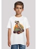 F4NT4STIC T-Shirt Monster Truck Cooler Dinosaurier in weiß