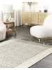 Beliani Geflochtener Teppich DIVARLI in Beige/Schwarz - (W) 140 x (H) 1.5 x (L) 200 cm