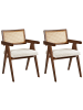 Beliani 2er-Set Esszimmerstuhl AVA in Beige/Braun
