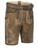 Nübler Lederhose kurz Wilster in Braun - Beige