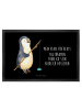 Mr. & Mrs. Panda Schmutzfangmatte Pinguin Angler mit Spruch in Schwarz