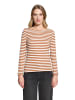 BETTY & CO Ringelshirt mit U-Boot-Ausschnitt in Brown/Cream