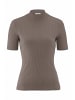 Hessnatur Hessnatur Mock-Neck Shirt Slim aus Bio-Baumwolle in silbergrün