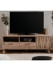 Furn.Design TV-Lowboard Eiche 140 cm, TV Unterteil mit 3D-Relief und Push-to-Open