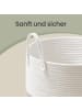SONGMICS Wäschekorb Stowit in Weiß-Graubraun - (B)35 x (H)50 x (T)35 cm