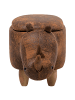 Beliani Tierhocker RHINO in Braun/Braun - (W) 60 x (H) 35 x (L) 32 cm