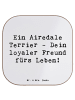 Mr. & Mrs. Panda Untersetzer Glas Spruch Airedale Terrier mit Sp... in Weiß