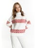 IZIA Damen Pullover in Weiss Mehrfarbig