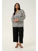 KAFFE curve Langarm-Bluse KCellena Regular fit in Black/White Leaf Print