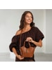 Florence Florence Handtasche Leder mittelbraun, rot ca. 24cm