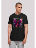 F4NT4STIC T-Shirt Pink Schmetterling TEE UNISEX in schwarz