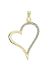 Adeliás Damen Anhänger Herz aus 925 Silber mit Zirkonia in gold