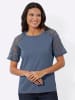 Sieh an! Spitzenshirt in rauchblau