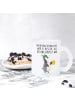 Mr. & Mrs. Panda Teetasse Glas Pinguin Bier mit Spruch in Transparent