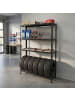 relaxdays Reifenregal in Schwarz - (B)120 x (H)180 x (T)40 cm