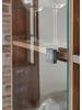Furn.Design Highboard Eiche Stirling, Matera grau, Vitrine 90 x 140 cm