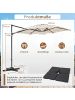 COSTWAY Sonnenschirm 300 x 300 cm mit Kurbel in Beige