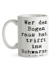 Mr. & Mrs. Panda Tasse Spruch Bogensport Meister mit Spruch in Weiß