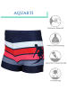 Aquarti Jungen Badehose Gestreift mit Motiven in rot/weiß
