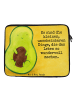 Mr. & Mrs. Panda Laptop Tasche Avocado Kern Design mit Spruch in Weiß