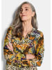 GOLDNER Elegante Printbluse, Langarm in honig / gemustert