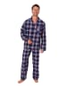 NORMANN Lange Flanell Schlafanzug Pyjama kariert - 88146 in rot