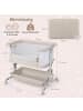 COSTWAY 3 in 1 Beistellbett in Beige