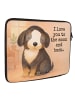 Mr. & Mrs. Panda Laptop Tasche Hund Entspannen Design mit Spruch in Weiß