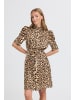 ICHI Kleid IHNIMA Regular fit in Brown Leopard aop